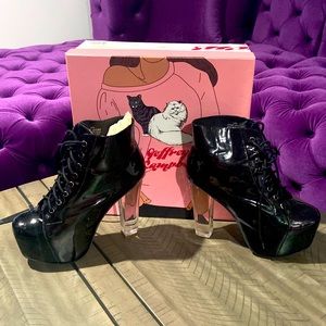 Jeffrey Campbell LITAS black iridescent clear heels size 8 🖤